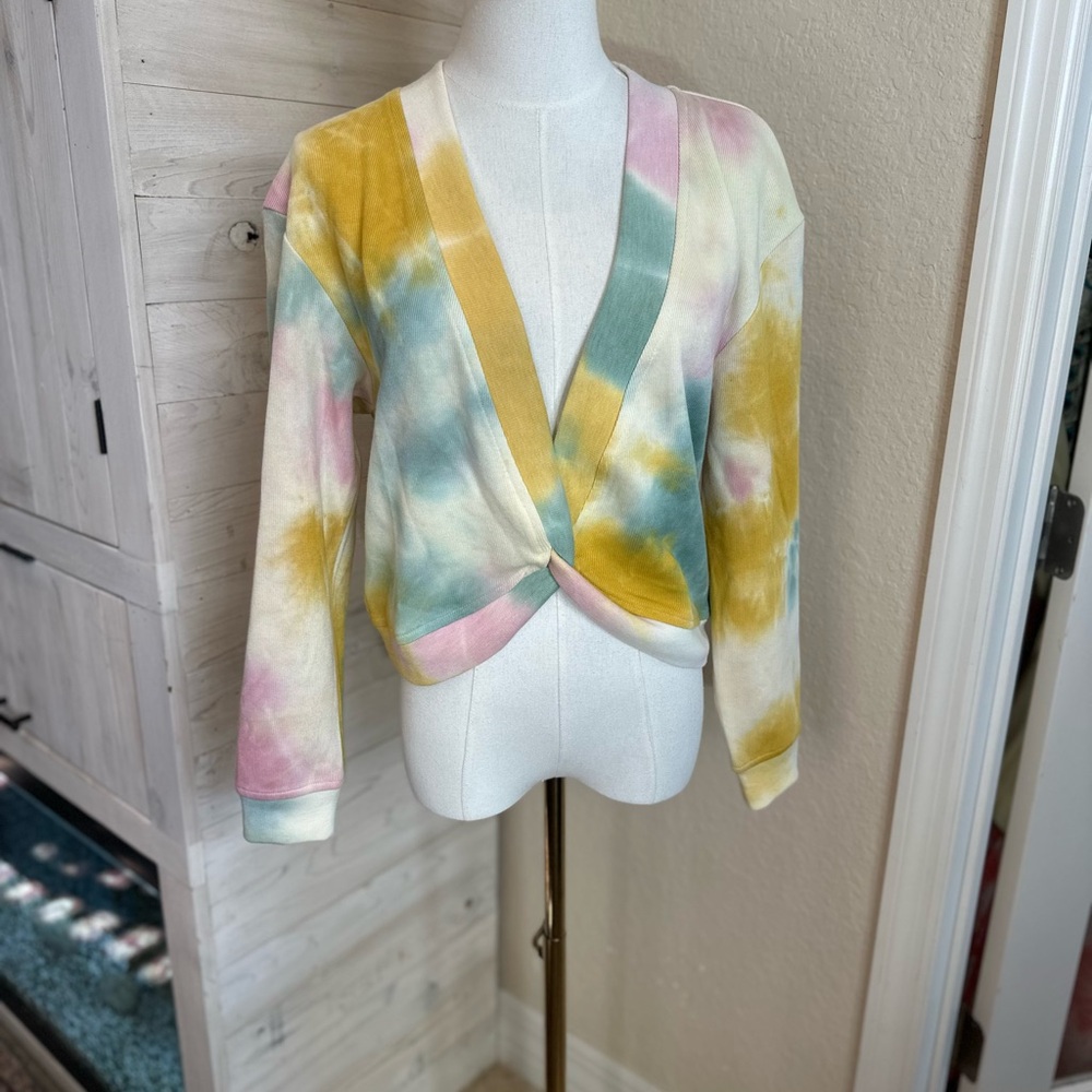 Current air NWOT size Small tie dye twist front‎ cropped sweatshirt - Picture 4 of 13